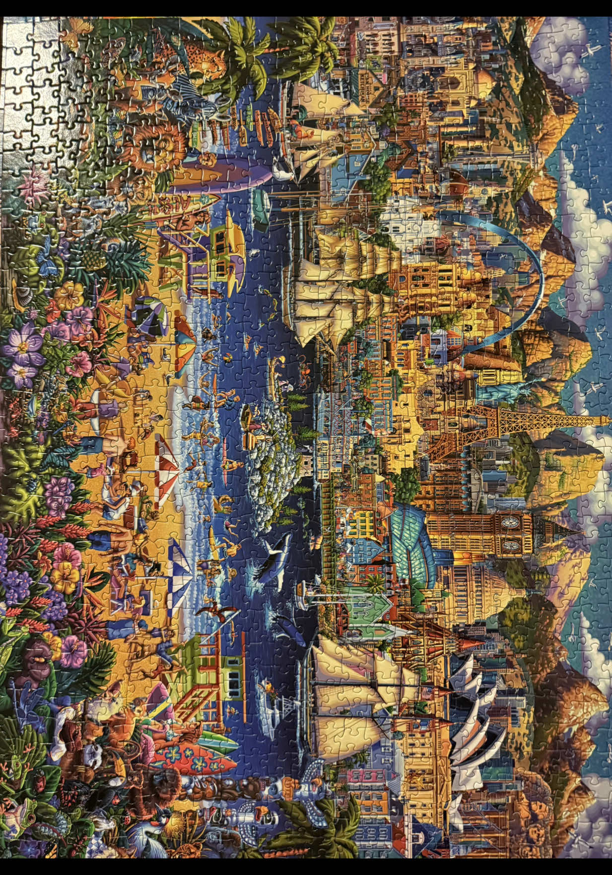 Another puzzle completed and taped 💐 #1000pieces #jigsawpuzzle #puzzle #trending #fyp 