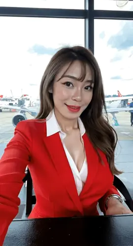 有人想我吗？🤔😘❤️ #cute #flightattendant #malaysia #airasia 