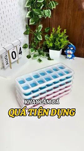 Combo 5 khay đá có nắp đậy, mỗi khay 14 viên, dễ dàng lấy đá, an toàn tiện dụng #khaylamda #khaydasilicon #giadungtienich #shoputni 