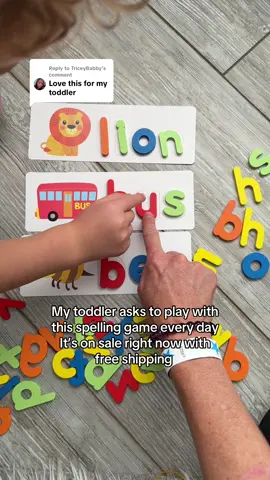 Replying to @TriceyBabby such a great educational game for toddlers! My son loves this spelling game #toddlerlearning #toddlergiftideas #toddlergames #toddlertoys #preschoollearning 
