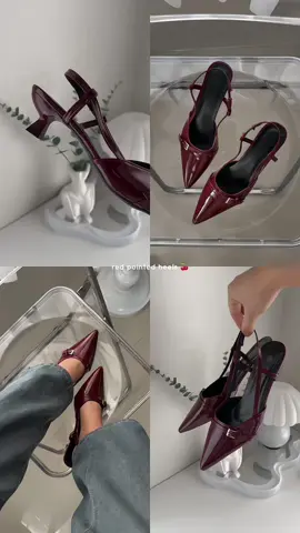 sooo pretty in red! 🍒❣️ #pointedheels #redheels #heelsforwomen #sandals #fyp 