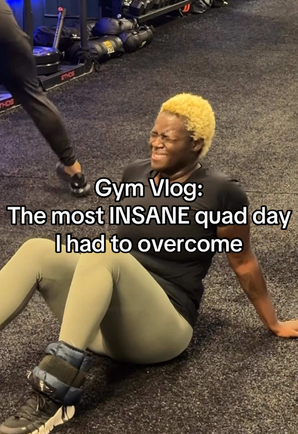 It got done tho 🫩🤷🏿‍♀️ LMAO in all seriousness this is why I felt it was necessary to invest in a trainer because I do not & would NEVER push myself like this. Nope never everrrrr.   #maameefuakoomson #gymvlog #gotothegym #creatorsearchinsights #quadday 