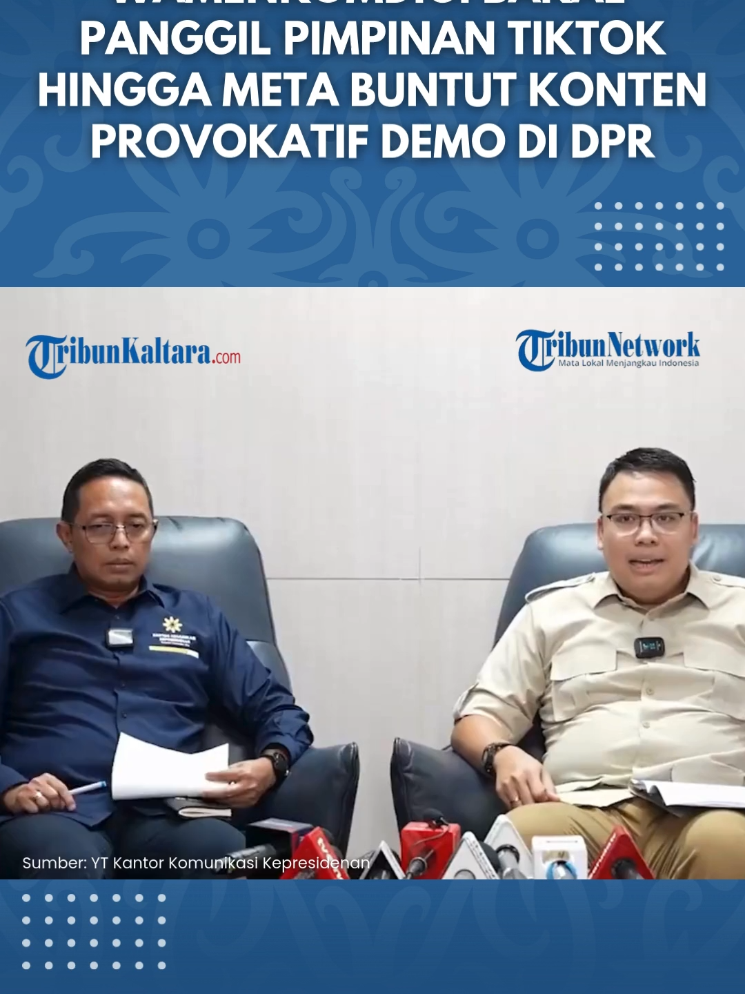 Wakil Menteri Komunikasi dan Digital (Wamenkomdigi) Angga Raka Prabowo bakal memanggil platform TikTok hingga Meta atas mudahnya penyebaran konten provokatif. Pemanggilan ini menyusul demo di depan Gedung DPR RI pada Senin (25/8/2025) yang berujung ricuh karena konten provokatif tersebut. 