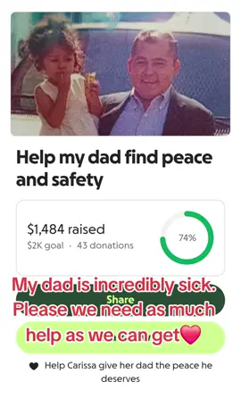 Hello I'm in desperate need of help regarding my father. My dad suffers from high blood pressure. This past week he has been having chest pains because he can't afford to purchase groceries. He hasn't been able to eat healthy and I'm incredibly worried. Yesterday, he went to the hospital because of how horrible he's been feeling. I'm just really worried. I've been in contact with other organizations, but they have been running low on funds and can't help me as much at the moment. Please, my father desperately needs help. I've tried my best to raise as much as I can. Please, my father is incredibly sick and he can't work to pay his rent. I'm not sure what to do anymore. Thank you❤️ https://gofund.me/98b60aed #fypシ゚viral #fyp #labubu #viral #viralvideo 