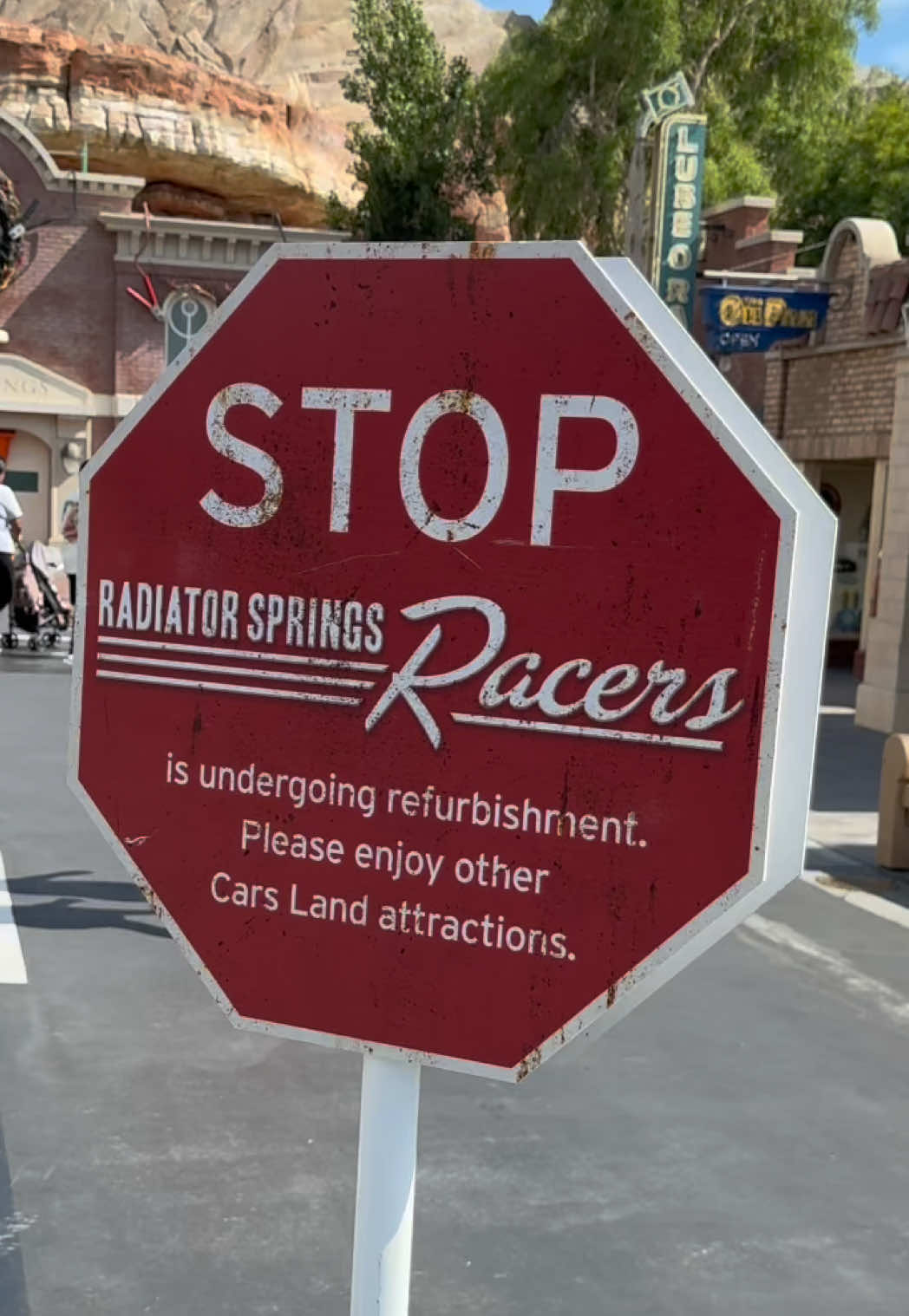 Radiator Springs Racers is down till September 26th (currently, Disneyland could change that at anytime) for an extensive refurbishment. Check out the construction scaffolding happening at the end of the video. @@Disney Parks##carsland##radiatorspringsracers