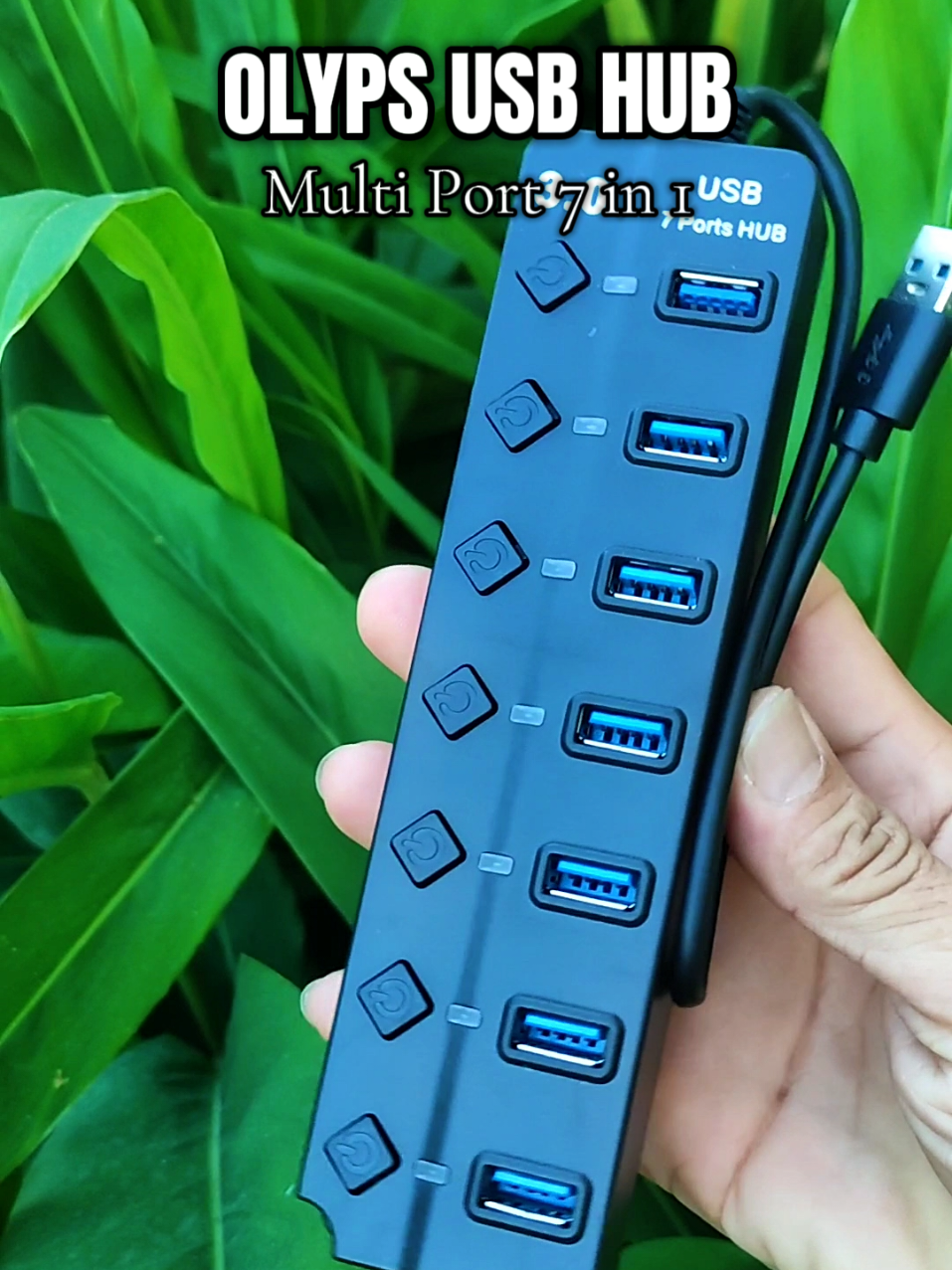Rekomendasi usb hub,ada saklar kontrol individual disetiap port USB nya. OLYPS USB Hub Typc C 3.0 Multi Port 7 in 1/4 in 1 Adaptor High Speed untuk PC Laptop, 30cm Hitam Computer Kabel adaptor #usb #usbhub  #usbhubmurah  #pc  #laptop 