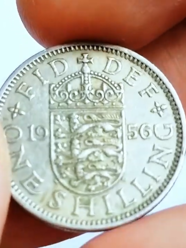 1956 one shilling from great Britain such a valuable coin check your coin jar 😱 #usacoins #rarecoins #eurocoins #coincollecting 