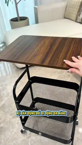 Một chiếc bàn trà nhỏ theo phong cách mới, với màu gỗ óc chó và đen. Mặt trên là mặt bàn, mặt dưới dùng để đựng đồ ăn nhẹ, sách vở và các vật dụng nhỏ khác! Rất tiện dụng!! #kededodanang #thietthuc #creatorsearchinsight #tienich #jizonguyen 