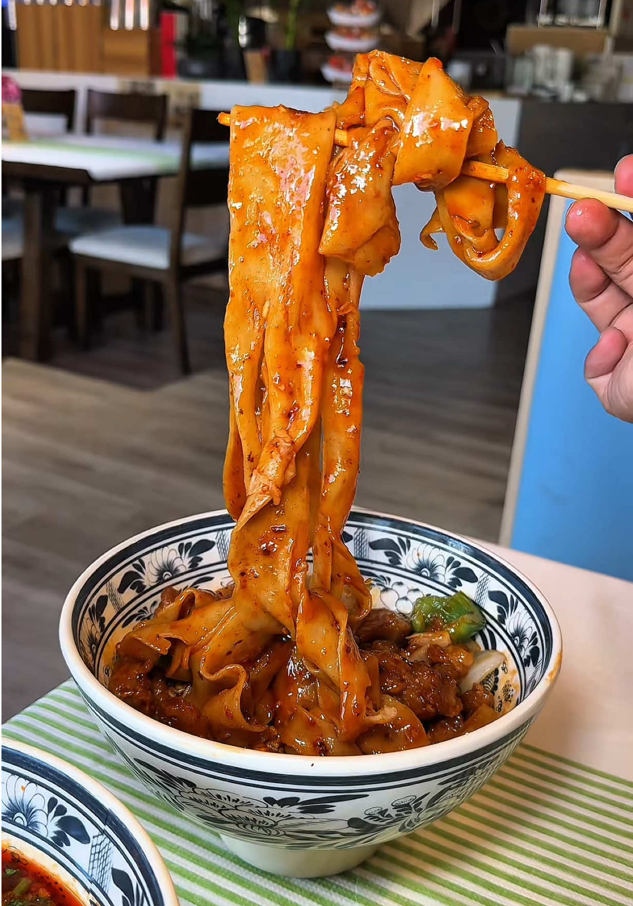 Hand pulled noodles with Orange Chicken. You can also get it with our popular beef short rib. 🍜 📍Fang’s Noodle House at 12085 124th Ave NE, Kirkland, WA 98034  #noodles #kirklandwa #seattle #fyp #eats 