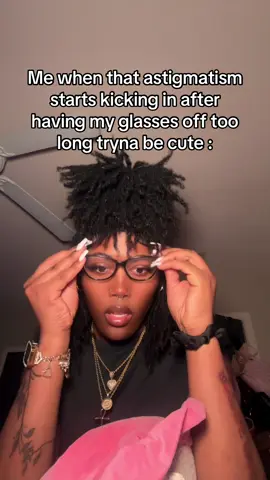 Used to literally get migraines before getting glasses 😂#fyp#foryou#glasses#microlocs#blackgirls 