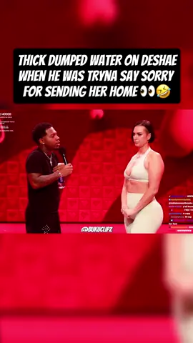 Thick dumped water on Deshae for getting her eliminated 👀 #fyp #trending #areyoumyball #deshaefrost #ddg 