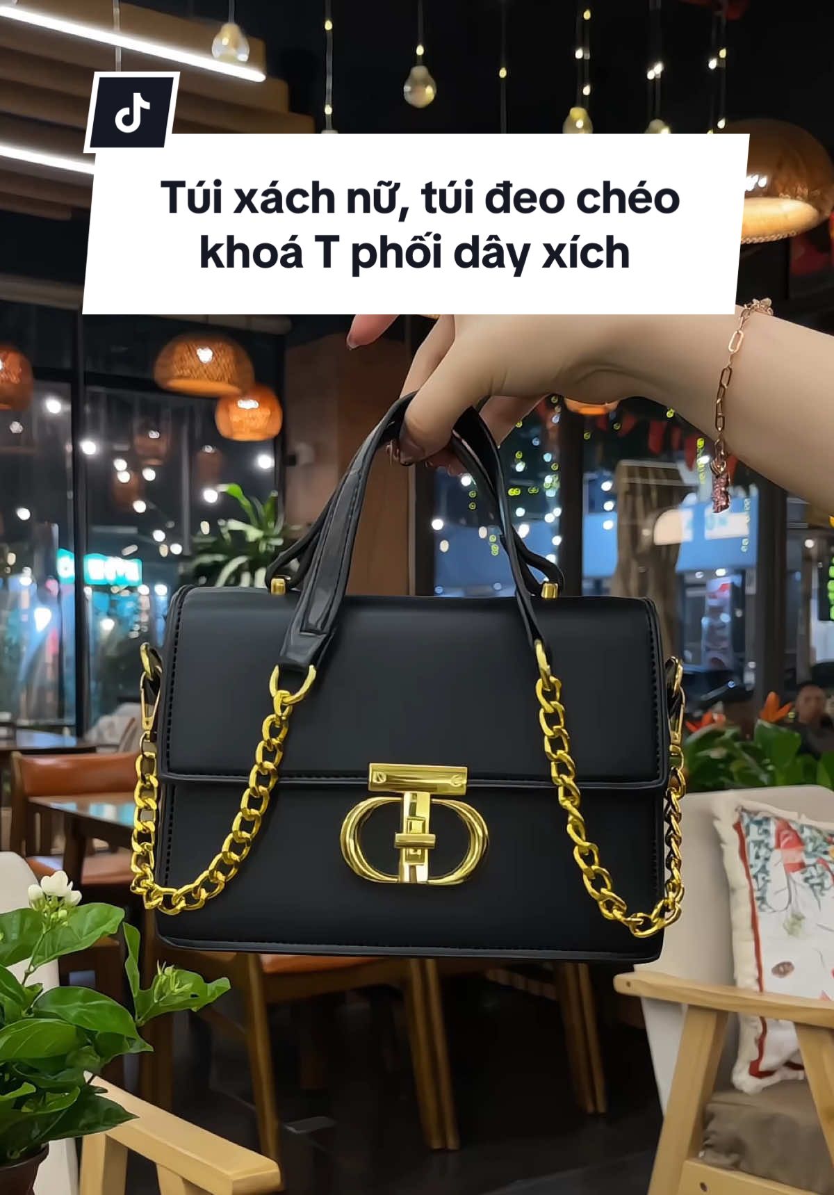 Túi xách nữ, túi đeo chéo dày dặn 3 ngăn, khoá T xoay, dây đeo phối xích tinh tế #jimestore #tuixachnu #reviewtuixach #tuideocheonu #tuixinh 