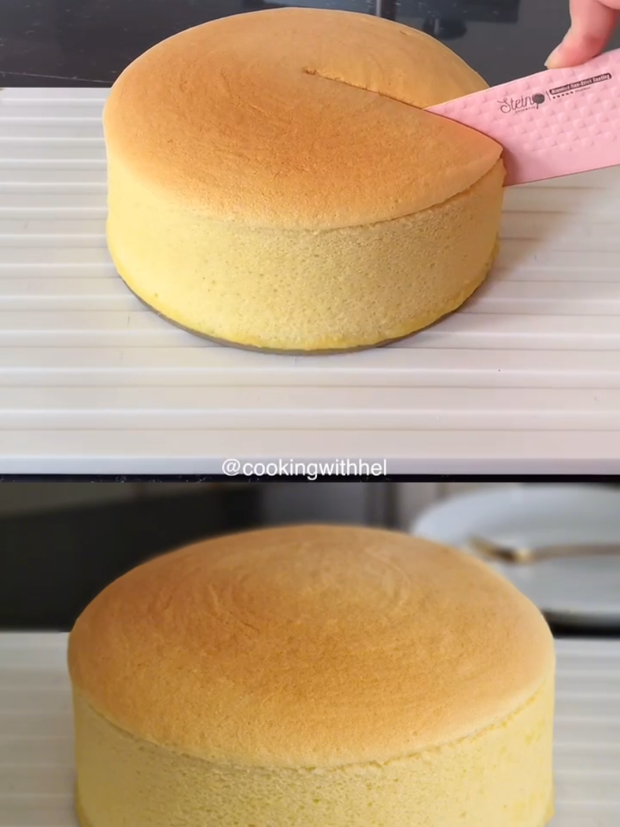 Resep Cheddar Cheesecake By ​⁠ @cookingwithhel Loyang 15cm (saya pakai loyang bongkar pasang, bisa juga pakai loyang biasa ya)  Bahan: - keju cheddar parut 80gr - susu 140ml - butter 50gr (unsalted) - 3 kuning telur - terigu protein sedang 50gr - pasta vanilla 1 sdt - putih telur 3 butir - lemon juice 1 sdm - gula 60gr Cara buat bisa dilihat di video ya. #cheddarcheesecake #japanesecheesecake #bolukeju 