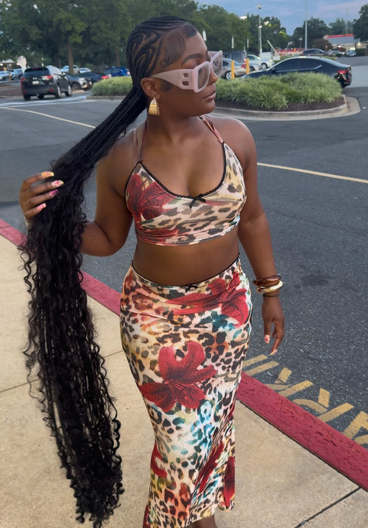 Get Ankle length Stitch braids 🥰💕 #braids #stitchbraids #fyp #bohobraids 