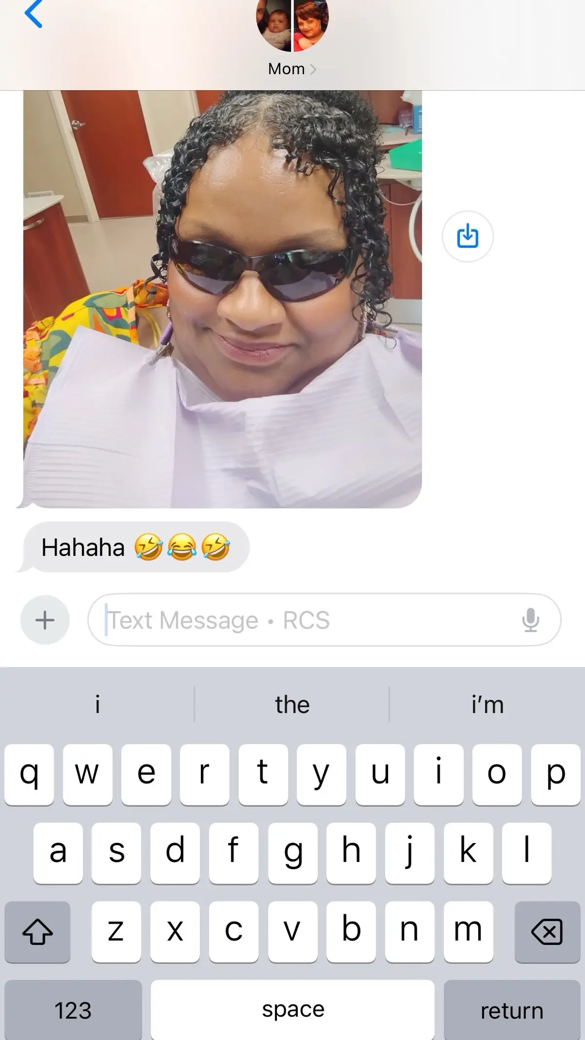 POV: My mom in the dentist chair sending me selfies