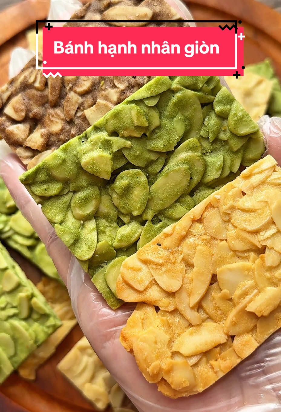 Bánh ngói hạnh nhân mix 3 vị giòn thơm, ít ngọt ít calo ngon lắm ạ #banhngoihanhnhan #typ #xuhuong #monngonmoingay #huyenchaucongchua 