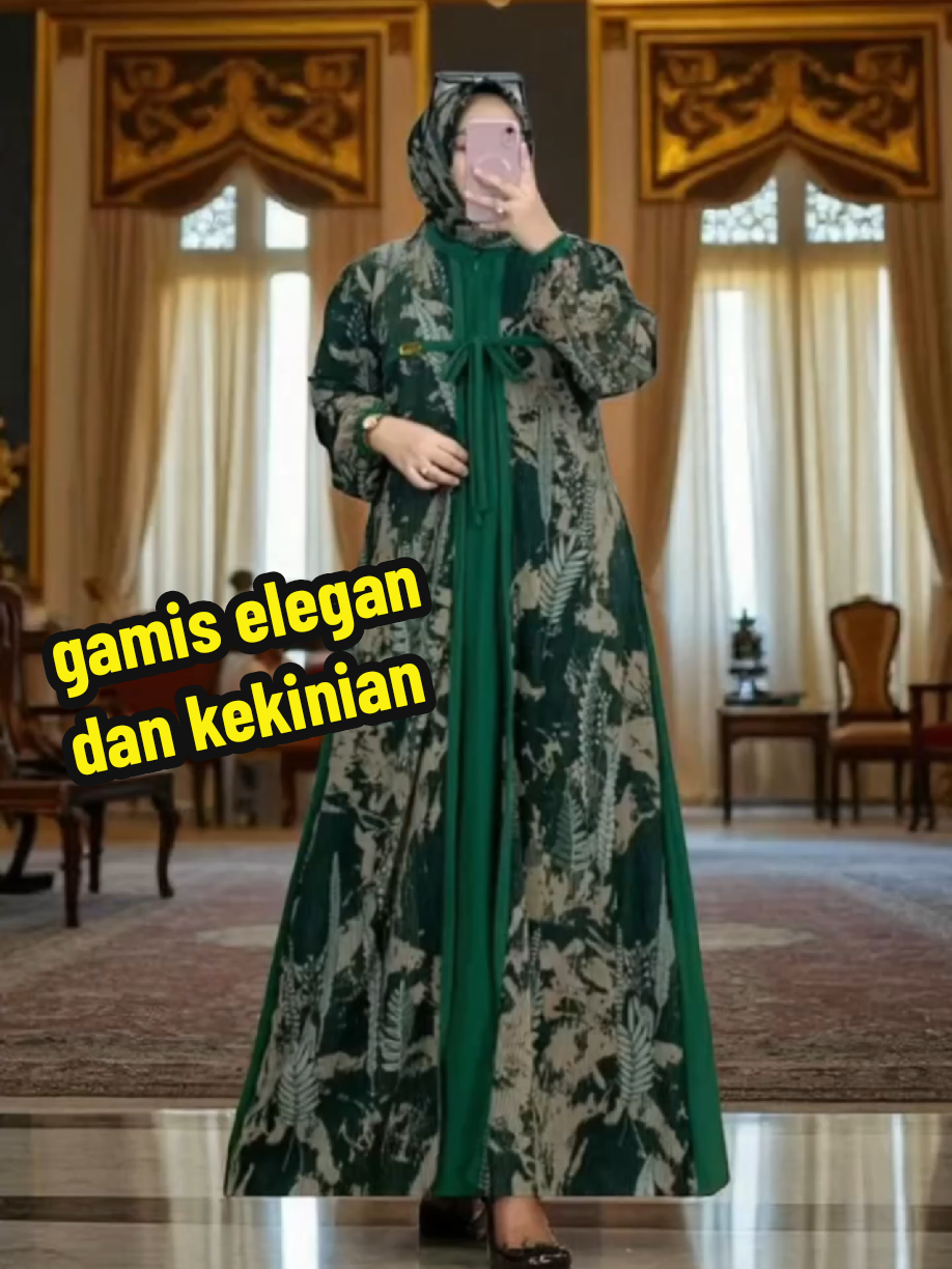 gamis kekinian set hijab #gamis #gamiskekinian #gamislebaran #fashionmuslim 
