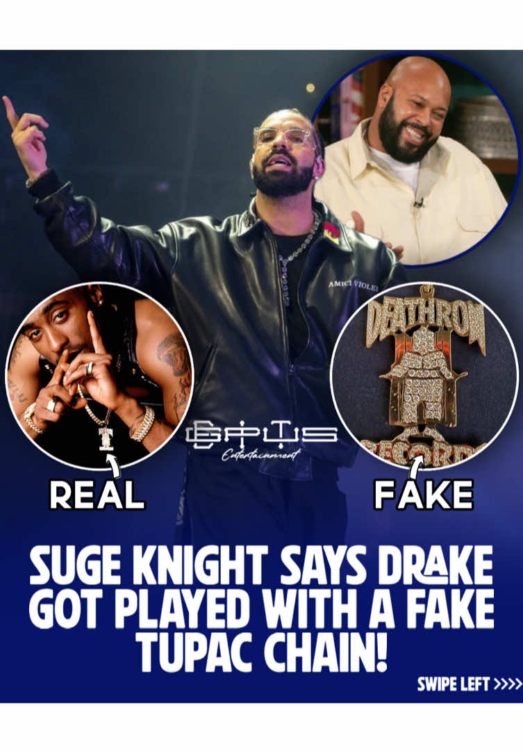 Suge Knight calls out Drake’s new pendant, claiming it isn’t real 👀 ‘Whoever sold you that chain, Drake, you need to go beat his a*s…’ 😬 What y’all think—real deal or did Drizzy get finessed? 📲Follow @egiptusentertainment for more 🔥💙 #drake #2pac #fyp #foryou #viral 