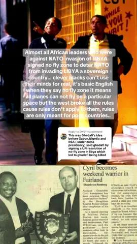 Replying to @DK011 You Don’t Know How Stupid You Sound 😂 Zuma didn’t arrest Gaddafi when he visited us while a letter was issued from icc to Zuma to arrest Gaddafi when he set foot in South Africa and before Gaddafi was deleted Zuma offered him South African passport to run from Libya and be a permanent citizen of South Africa cz he knew his time was short if continues to stay in Libya but Gaddafi declined the offer and said he will fight 