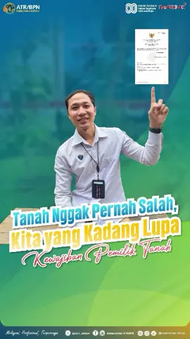 Credit to @kementerian.atrbpn Halo #SobATRBPN, untuk seluruh para pemilik tanah, tanah itu bukan hanya dimiliki tapi perlu dijaga dengan memenuhi kewajiban, yaa Caranya adalah dengan melakukan pendaftaran tanah. Hal ini bukan hanya sekadar persyaratan administrasi, tapi sebagai bentuk perlindungan hukum yang sah. Simak selengkapnya melalui video berikut ya, Sob! #IndonesiaLengkap #ATRBPNKiniLebihBaik #ATRBPNMajudanModern #MelayaniProfesionalTerpercaya 