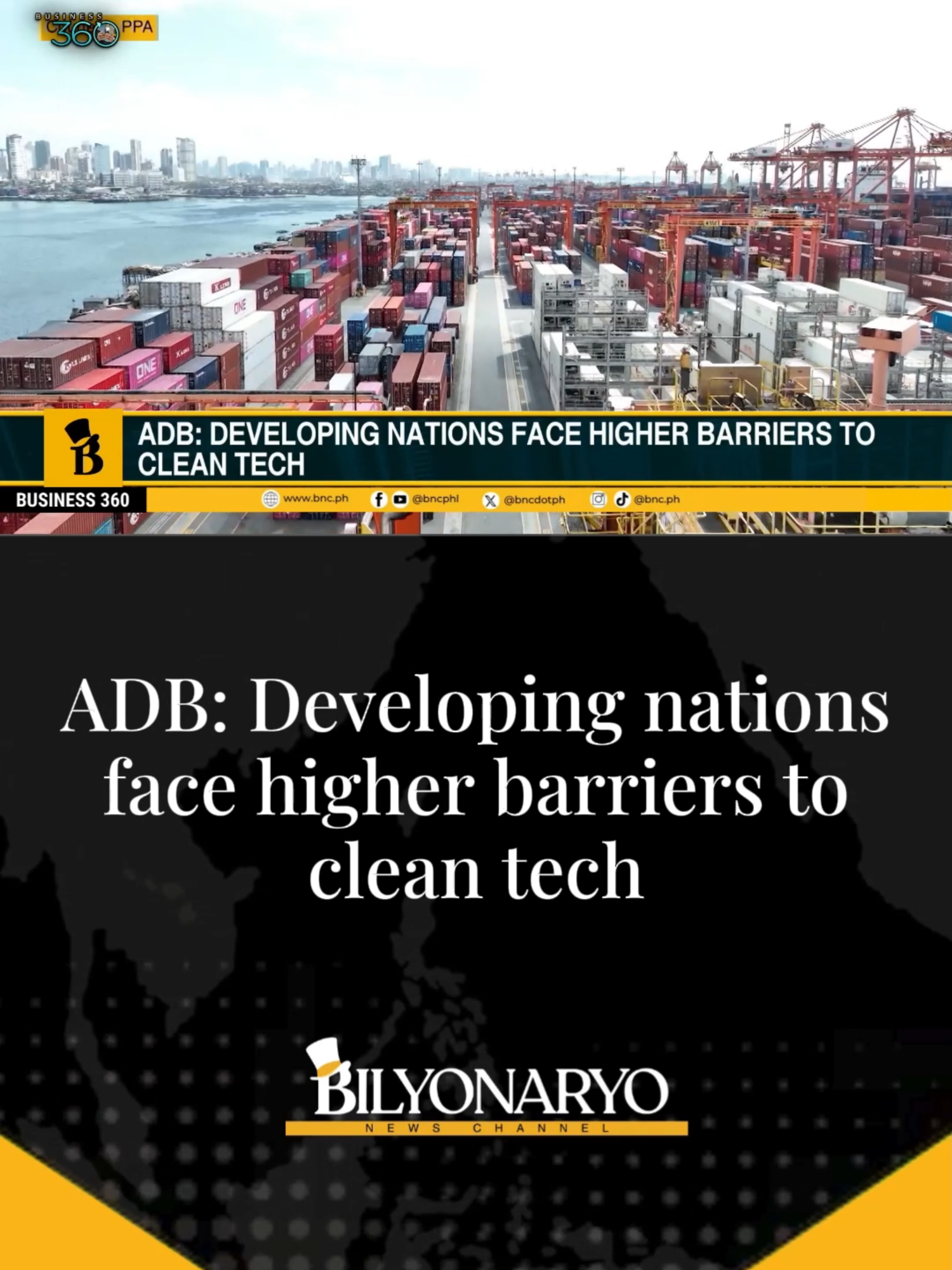 #Business360 | Developing economies like the Philippines still face some of the highest trade barriers in importing clean technologies. #technologies  #Philippines  #economies  #fyp #foryoupage #tiktokph #tiktokphilippines #news #phnews #bnc #bilyonaryonewschannel #bilyonaryo