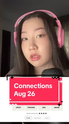 полное видео с разгадкой: играем в Connections — Aug 26.  p.s. на деле я очень долго думаю 💀 #connections #wordle #english #englishvocalbulary #английский 