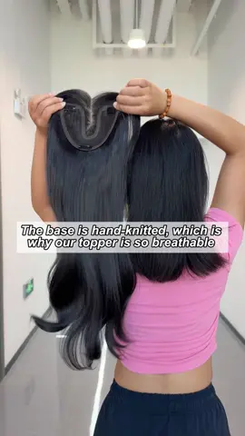 The base is hand-knitted, which is why our topper is so breathable #fyp #hairtopper #onlycutehair #fypシ゚viral #thinhair 