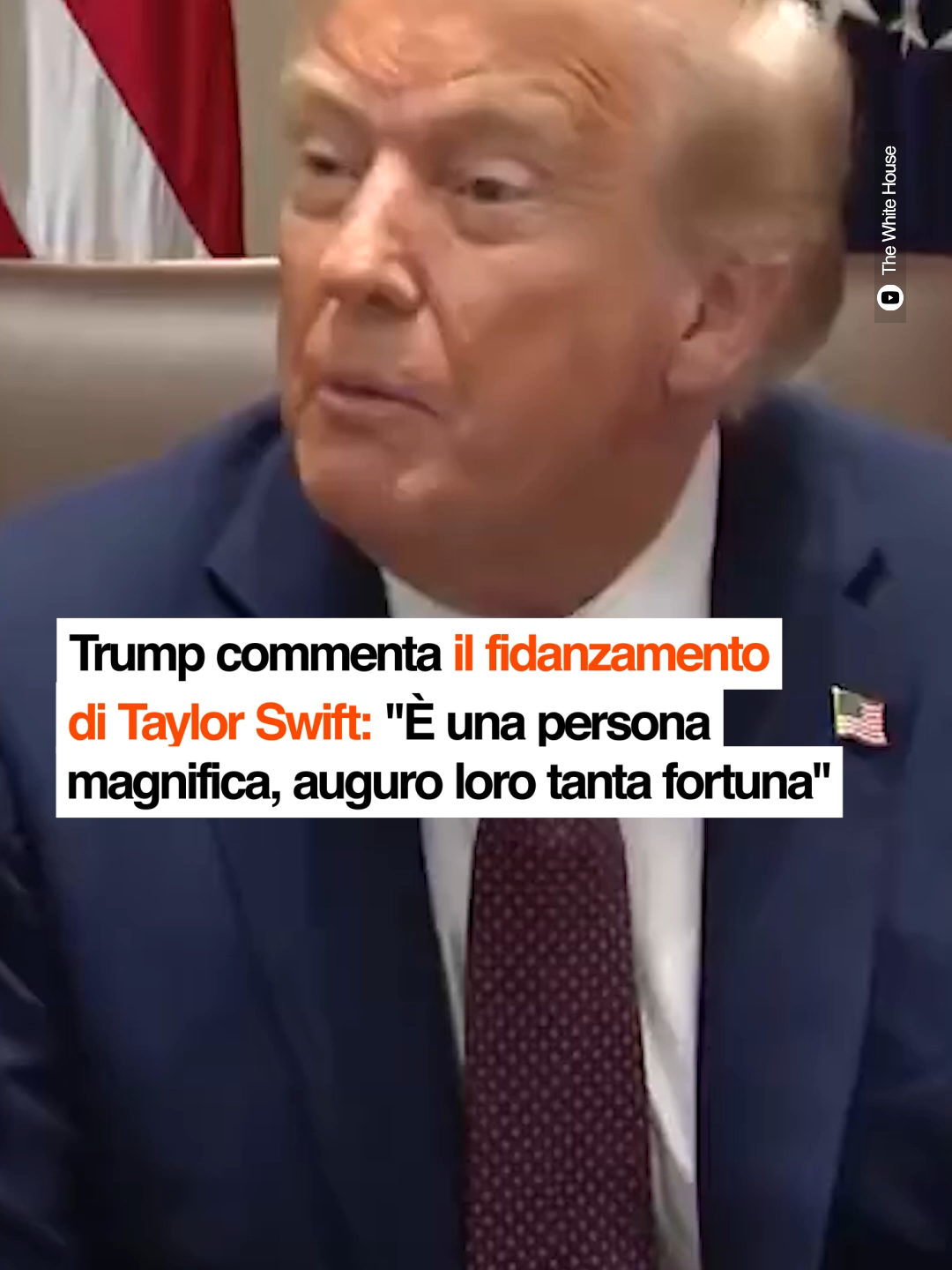 “La notizia è uscita mentre era in riunione di Gabinetto: Taylor Swift e Travis Keice si sono fidanzati ufficialmente. Qual è la sua reazione?”   La reazione di Donald Trump alle nozze #donaldtrump #taylorswift #traviskelce #traviskelcetaylorswift