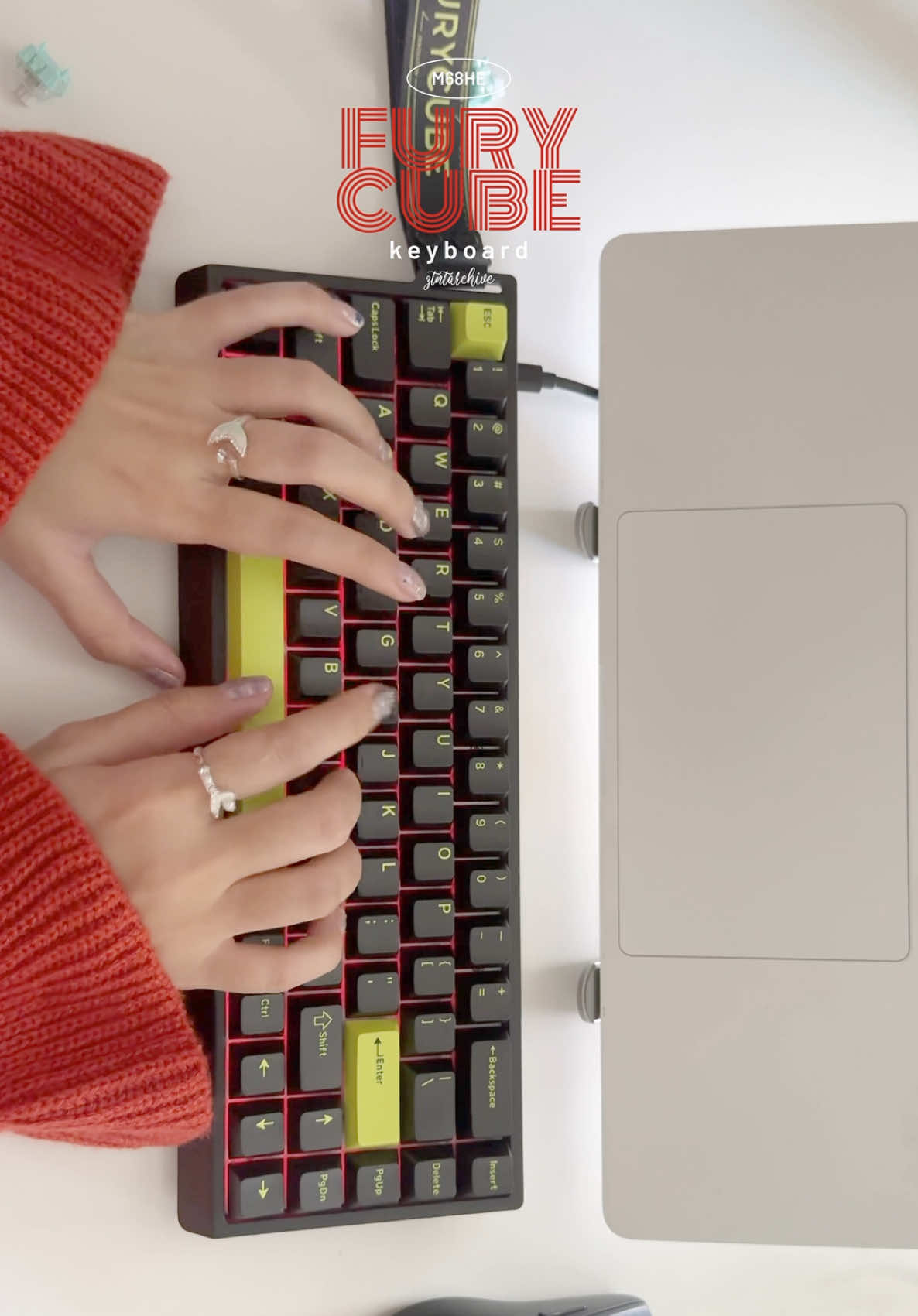 furycube m68he keyboard // typing asmr #keyboard #unboxing #typing #asmr #typingasmr 