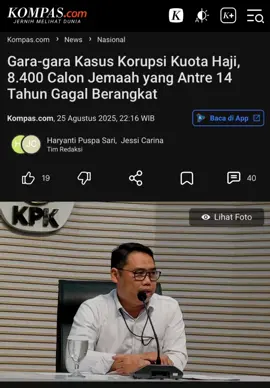 Dana haji dikorupsi… bukan sekadar angka yang hilang, tapi harapan suci jutaan umat. Kalau ibadah saja dijual, apa yang tersisa dari hati nurani mereka? #danahajidikorupsi  #suararakyat #korupsi#viral #fyp 