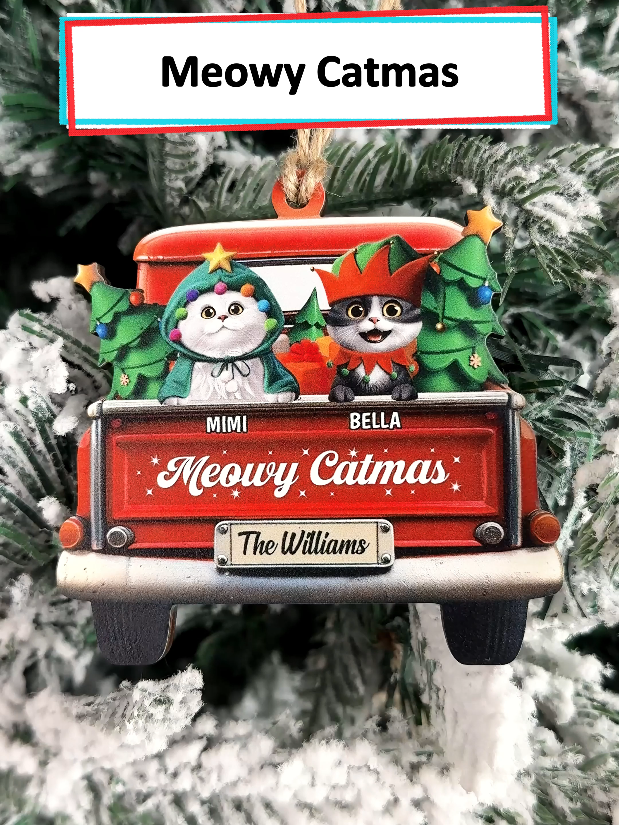Meowy Catmas feels real with this cute ornament 😻🎄 #wanderprints #personalized #gifts #christmas#petlovers