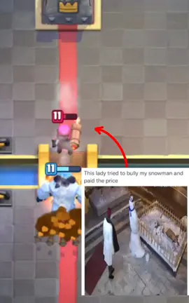 snowman solo. #clashroyalefunnymoments #creatorsearchinsights #clash #game #смешныезвукиклешрояль #ClashRoyalesound #soundClashRoyale #клешрояльзвуки #clashroyale #ClashRoyale  snowman vs karen snowman defeats karen снеговик против женщины 