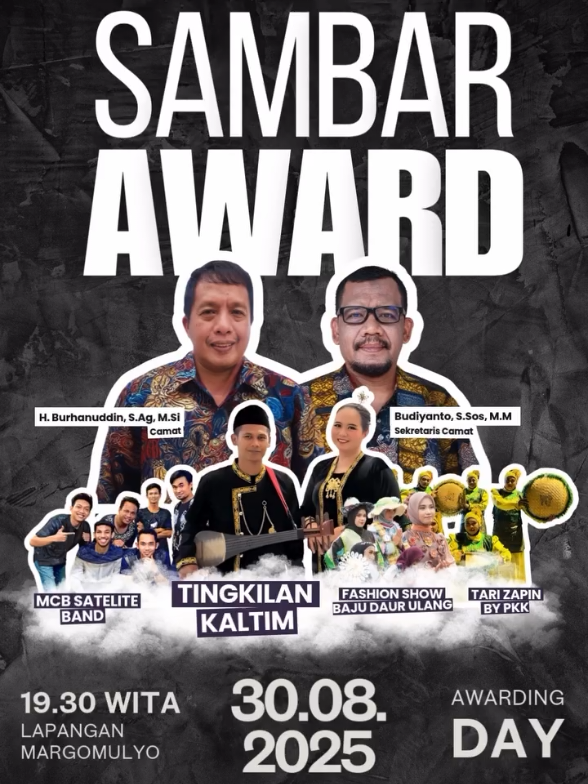 Yok Etam Meriahkan 🎉🎊🇲🇨 📋 Malam Puncak HUT RI Kecamatan Samboja Barat 🗓️ Sabtu, 30 Agustus 2025 🕒 19.30 Wita 📍 Lap. Margomulyo, Samboja Barat Kab. Kutai Kartanegara Salam Budaya 🙏🏻🤝 #samboja #sambojabarat #gambuskutai #tingkilan #tingkilankutai #tingkilankaltim #hutri 