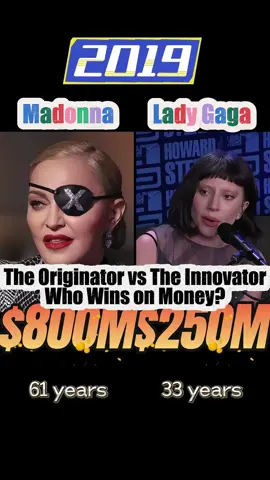 Who is the Ultimate Queen of Pop?Team Madonna or Team Gaga?Call to Action!👉👉#madonna #ladygaga #networth #networthcomparison #music #queen #fyp #trending #evolution #viral 
