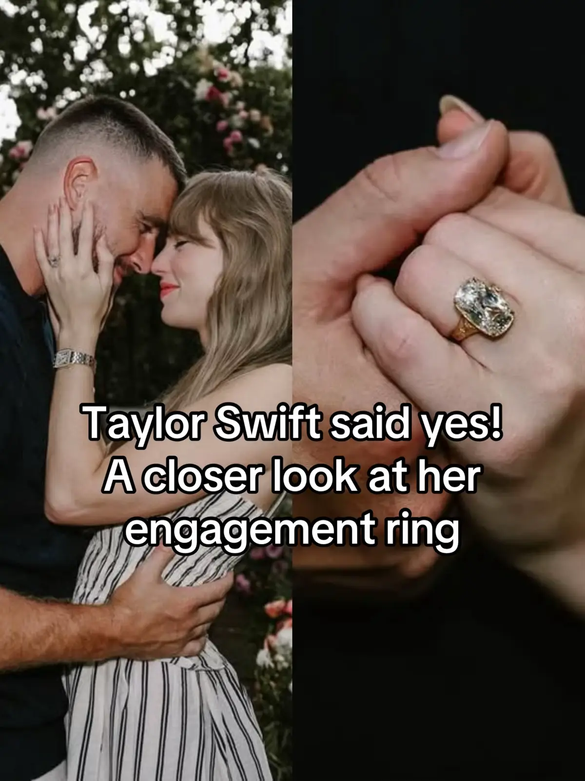 @Taylor Swift and #traviskelce are getting married! We've got the details on her #engagement ring – tap the link. #voguegermany #taylorswift #swifttok  (Photos: Courtesy of Taylor Swift)
