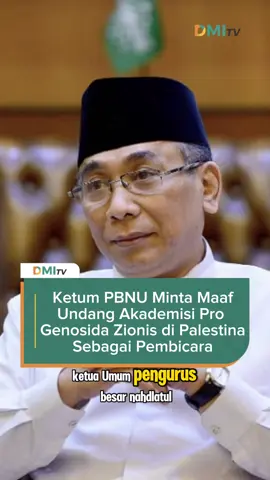 Ketua Umum Pengurus Besar Nahdlatul Ulama, Yahya Khalil Staquf meminta maaf kepada masyarakat karena telah mengundang Peter Berkowitz dari hover institusen sebagai pemateri dalam Akademi Kepemimpinan Nasional Nahdlatul Ulama di Jakarta pada Jumat, 15 Agustus 2025 lalu. Yahya mengaku tidak mengetahui bahwa berkowitz sangat pro genosida Zionis di Palestina, meskipun Yahya mengaku telah mengenal berkowitz sejak tahun 2020 dan tertarik dengan penelitian akademiknya.  Yahya memastikan kehadiran Peter di forum PBNU tidak sedikit pun menyinggung soal Israel. Yahya memastikan berkowitz bahwa dirinya tidak mungkin secara sengaja berniat menyebarkan faham Zionisme kepada masyarakat.  #pbnu #zionis #dmi 