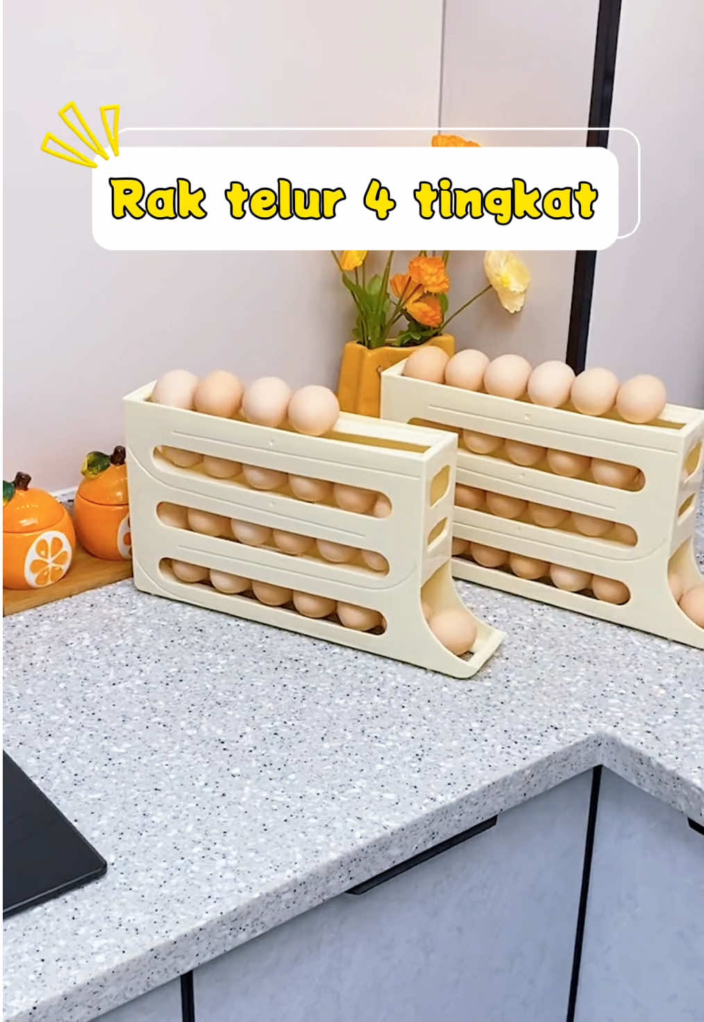 Rak telur antipecah, anti berantakan! Wajib punya buat yang stok telur banyak! #raktelur #wadahtelur #gajiansale 