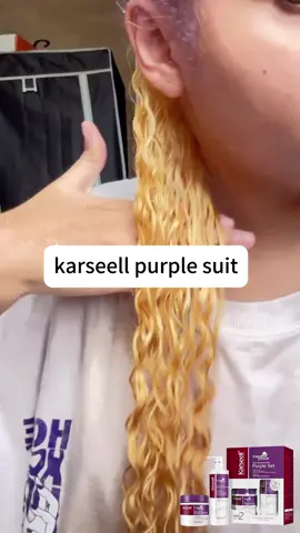 Karseell Purple shampoo neutralizes brassiness in blonde shades for high quality at-home hair care. #karseell #karseellpurpleshampoo #karseellshampoo #removeyellow #healthyhair #karseellhairmask #silver #golden 
