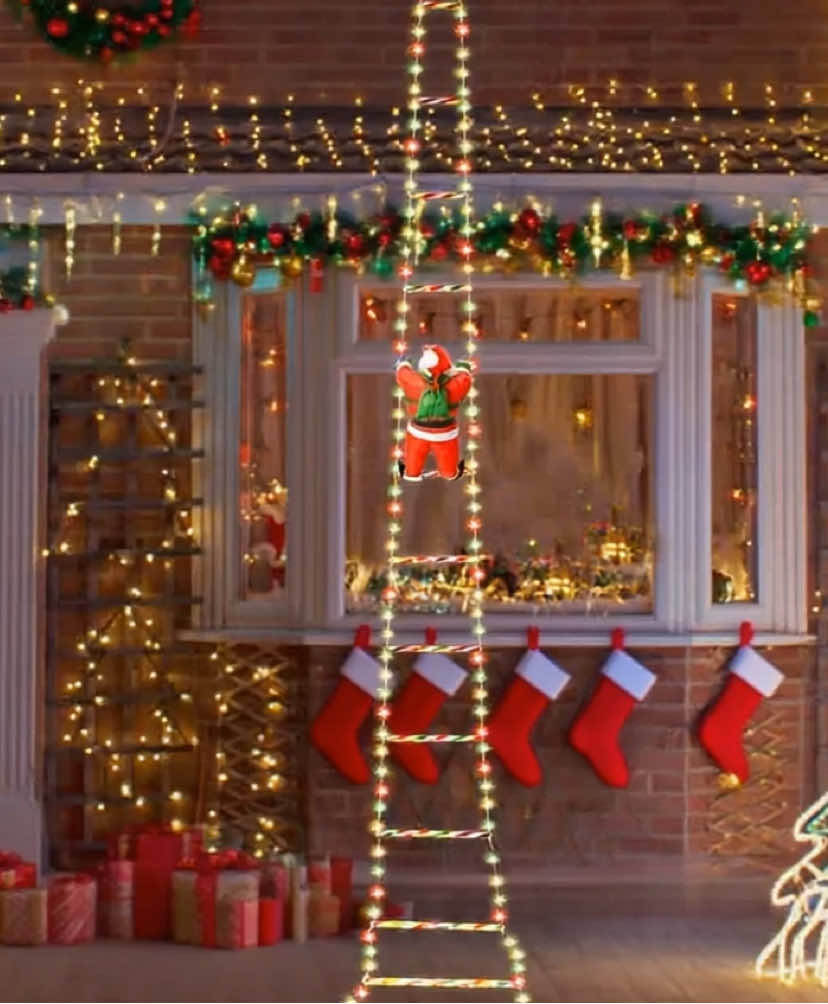 Christmas Santa Climbing Stairs lights #christmas #christmasdecor #climbingstairs #christmaslights sxy2.1.3
