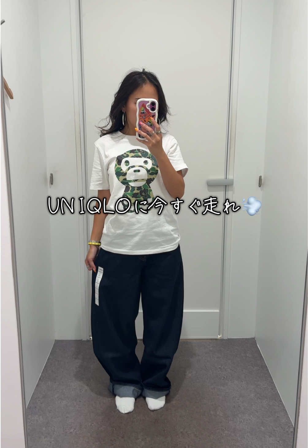 今からの季節はデニム大事👖UNIQLOやっぱり最高すぎる。裾上げ無料やしほんまにありがとう🩷#UNIQLO #バギージーンズ #デニム #tokyo #韓国チキンバーガー 