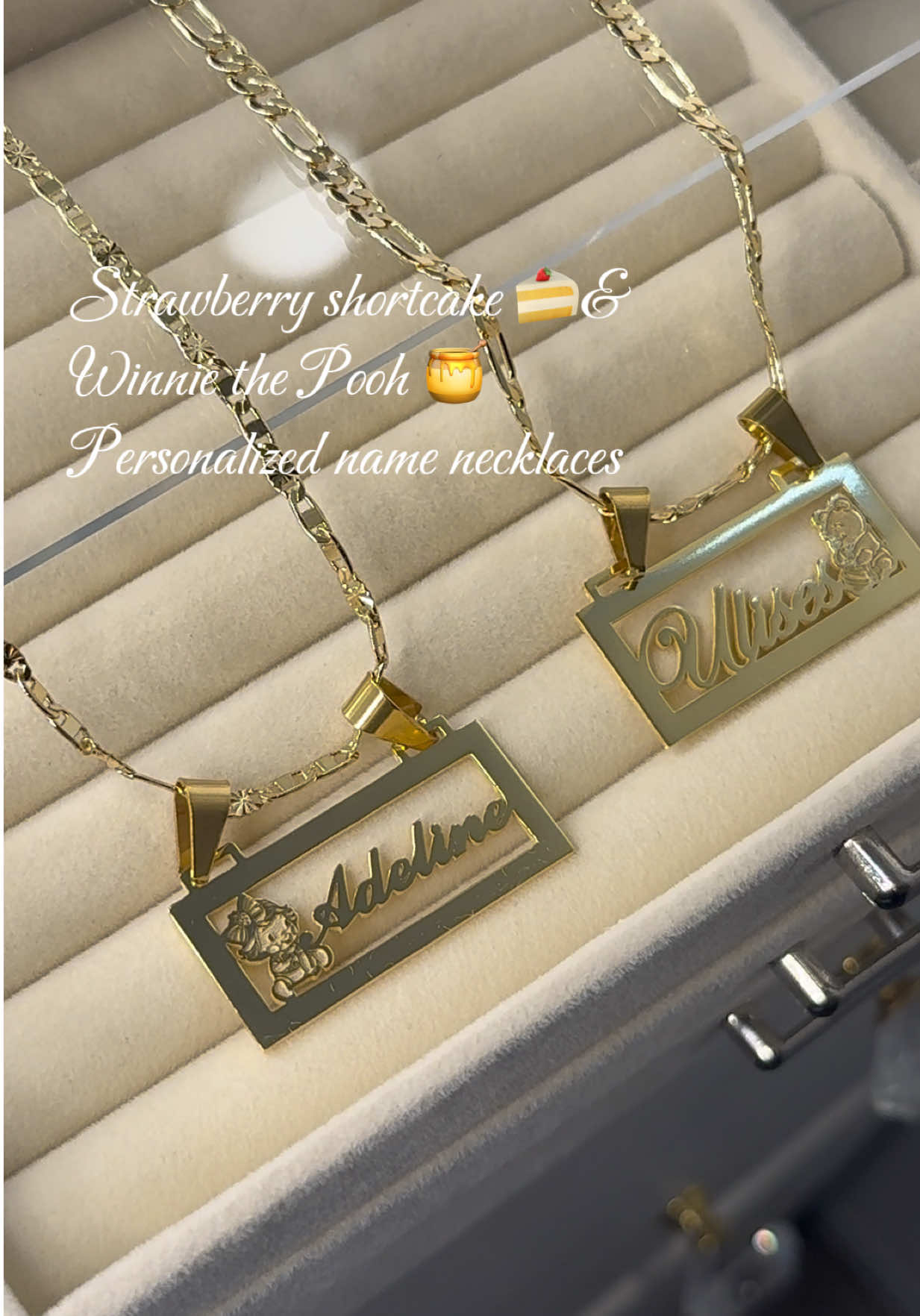 Strawberry shortcake 🍰 & Winnie the Pooh 🍯 personalized name necklaces at only $60 