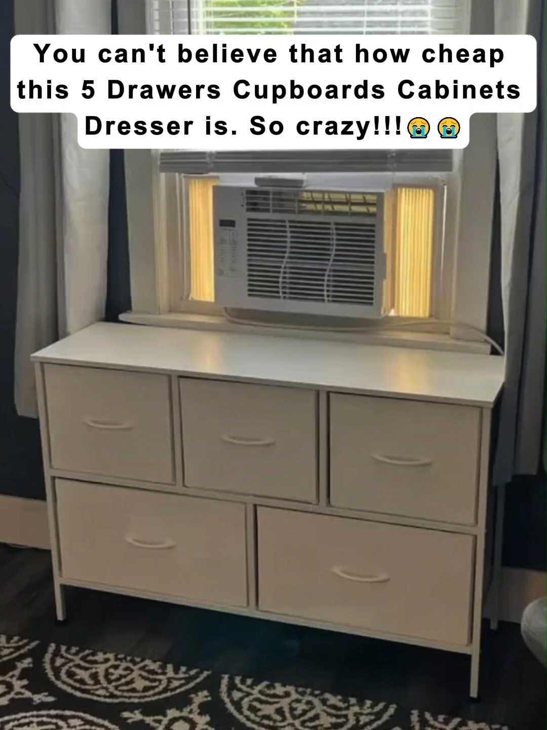 Add style & storage to any room with this 5-drawer dresser! ✨ #HomeOrganizer #BedroomIdeas #StorageTower #SpaceSaver