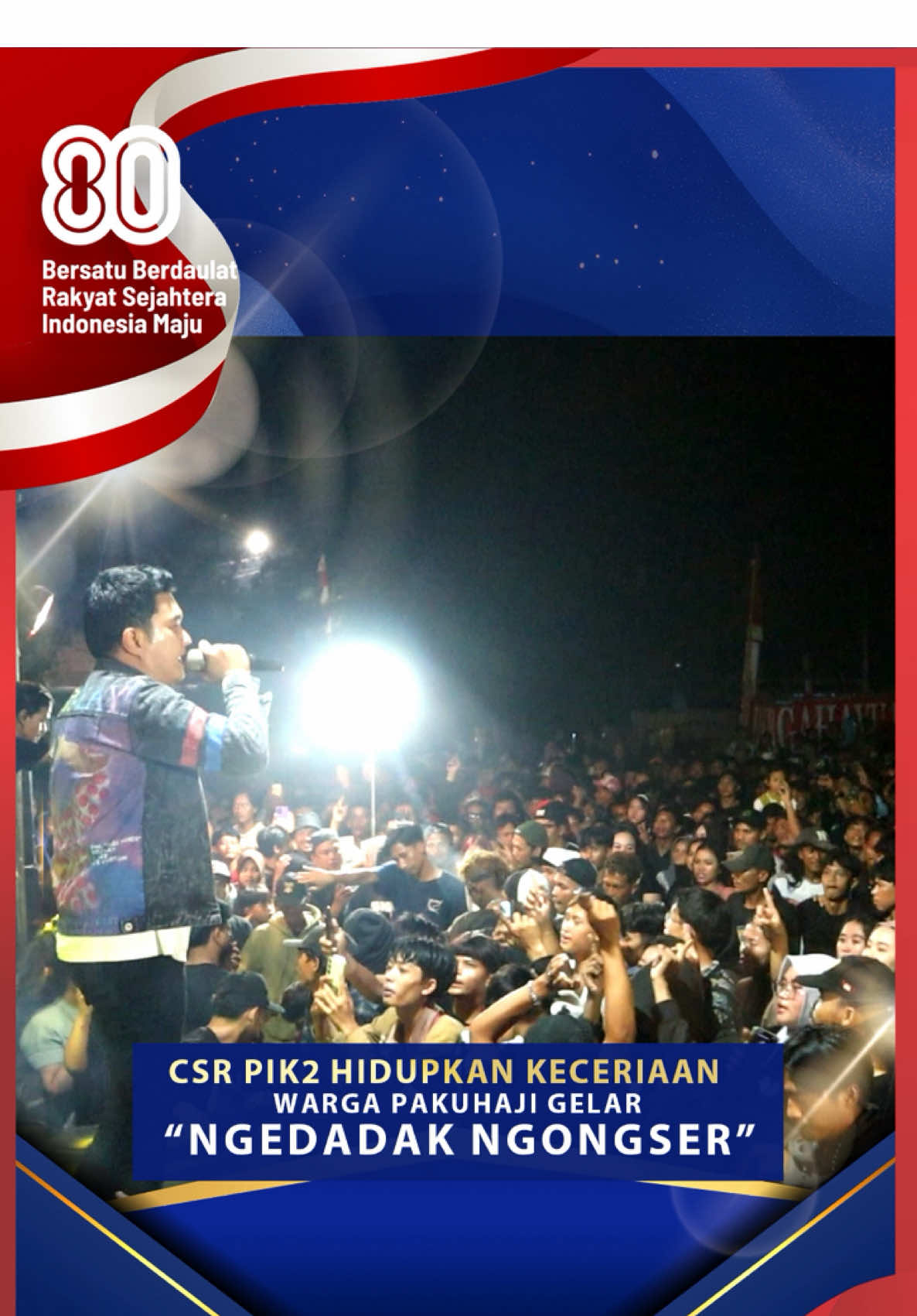 Suasana penuh energi dan tawa pecah di Lapangan Kecamatan Pakuhaji, Jumat 22 Agustus 2025, CSR PIK2 menghadirkan “Ngedadak Ngongser”, ruang ekspresi bagi musisi dan seniman lokal sekaligus menghidupkan kembali semangat seni di tengah warga.  Tak hanya menjadi ajang hiburan, kegiatan ini ekaligus mempererat ikatan masyarakat. Simak selengkapnya dalam tayangan berikut ini. #ngedadakngongser #pakuhaji #asguntukindonesia #csr #tangerang #konser #lapanganpakuhaji #senimanlokal #agungsedayugroup #asg #pik2 #csrpik2