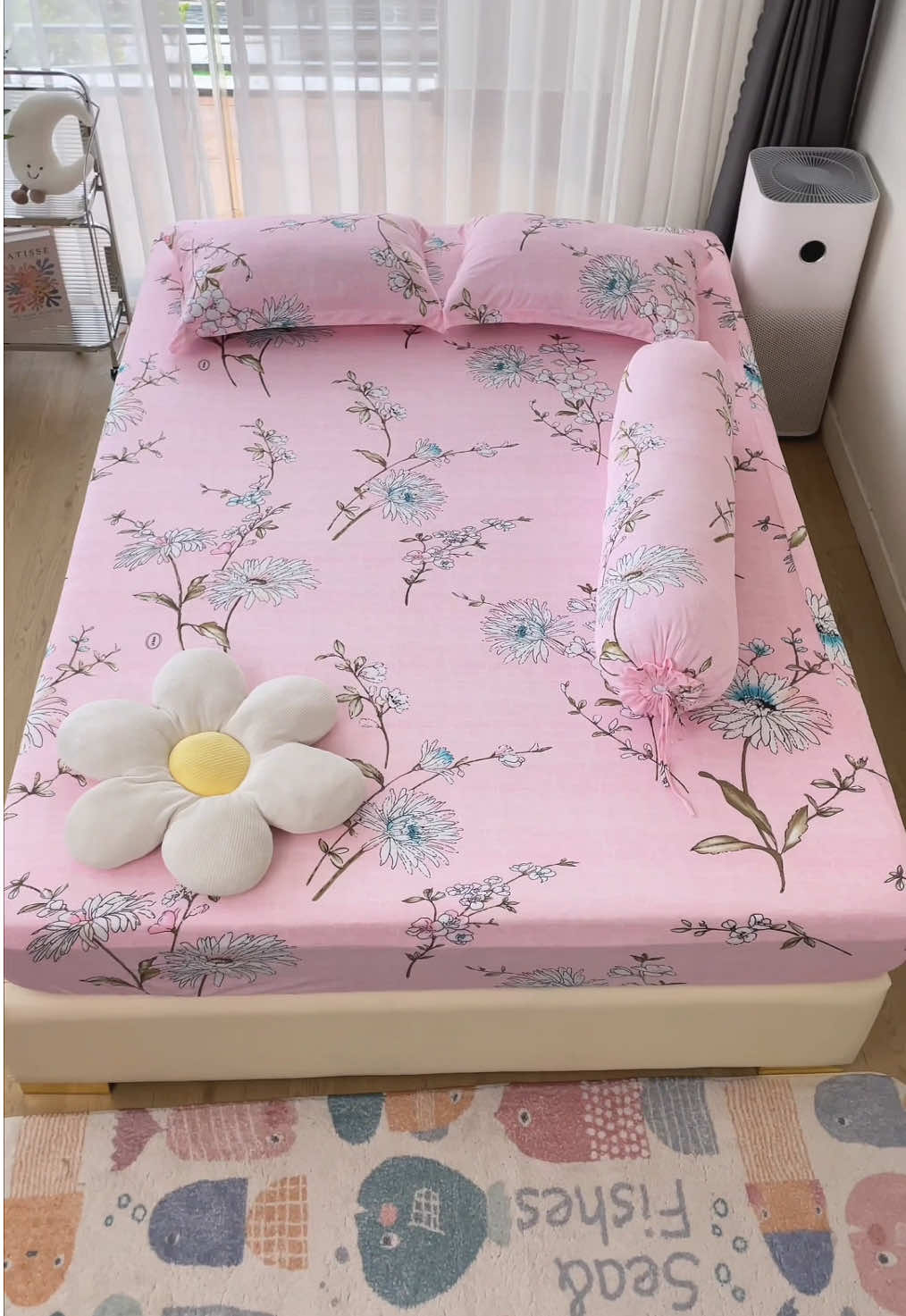 Cả set hoạ tiết 4 món màu hồng này vừa xinh giá còn hạt dẻ A106 #reebeeding #gathunlanh #gathunlanhhoatiet 