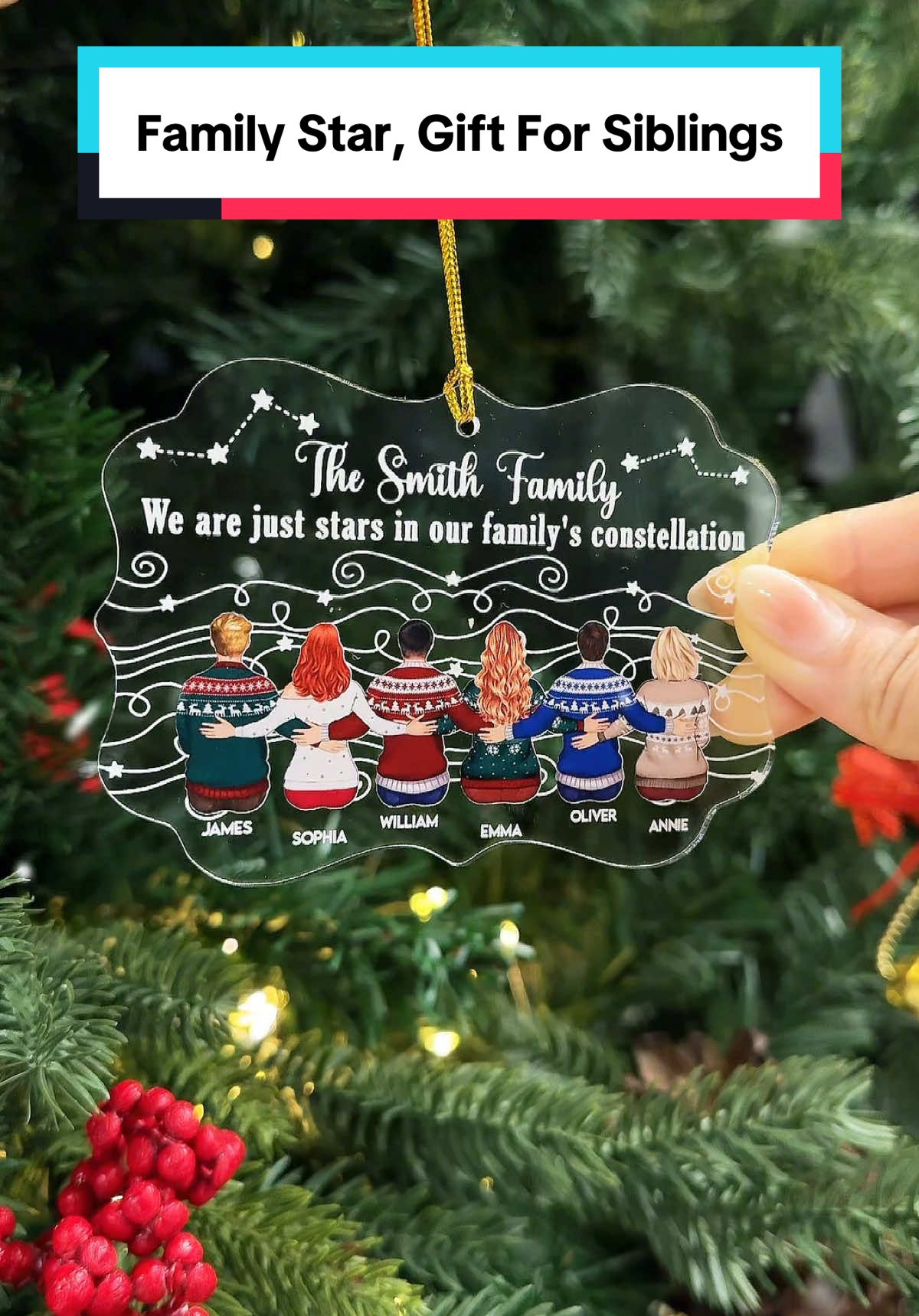 Cherish family bonds and evoke warm Christmas memories. Perfect for grandparents' anniversaries 🌟🎄 #macorner #ornament #family #siblinglove #grandparentsgift