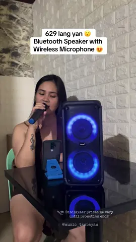 Bluetooth Speaker with Wireless Microphone. Ang ganda at lakas pa ng tunog nya 😍 #bluetoothspeaker #wirelessspeaker #karaokespeaker #portablespeaker #speakerwithmic 