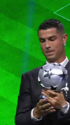 When Cristiano Ronaldo checked his name on his all-time Champions League top scorer trophy during last year's #UCLdraw 😅🏆