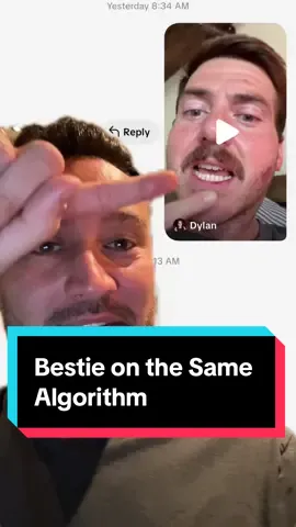 We’re on the same algorithm but he doesn’t check his DMs. Also, @Dylan is hilarious. #bestfriend #algorithm #recommendations #trending 