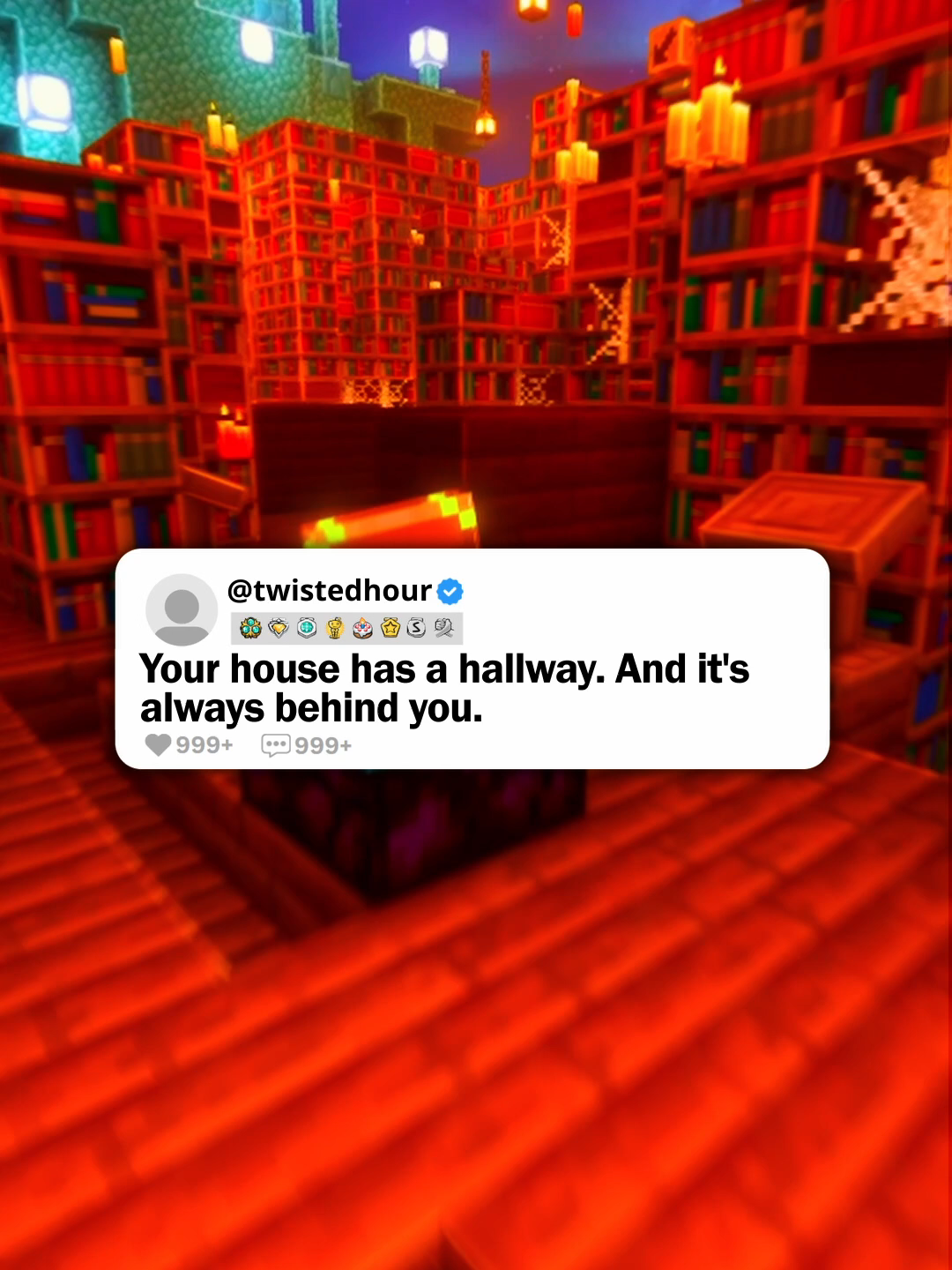 Your house has a hallway. And it's always behind you. #horrortok #minecraftparkour #horrorstory #paranormal #twistedhour #nosleep #scary