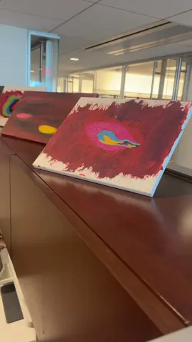 When my co-workers found out my son had his own art business they made sure to support him. It really does take a village. IG:AmarisWorld  #dmvtiktok #autism #artist #abstractart #paint 